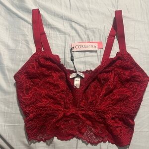 Cosabella Deep Red Lace Bralette